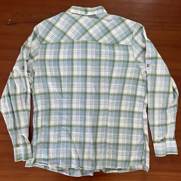 🌲 L.L. Bean Women’s Green & Blue Plaid Button-Down Cottage Core Shirt L-Reg - Picture 8 of 8